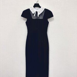 Self-Portrait Collared Bow Dress